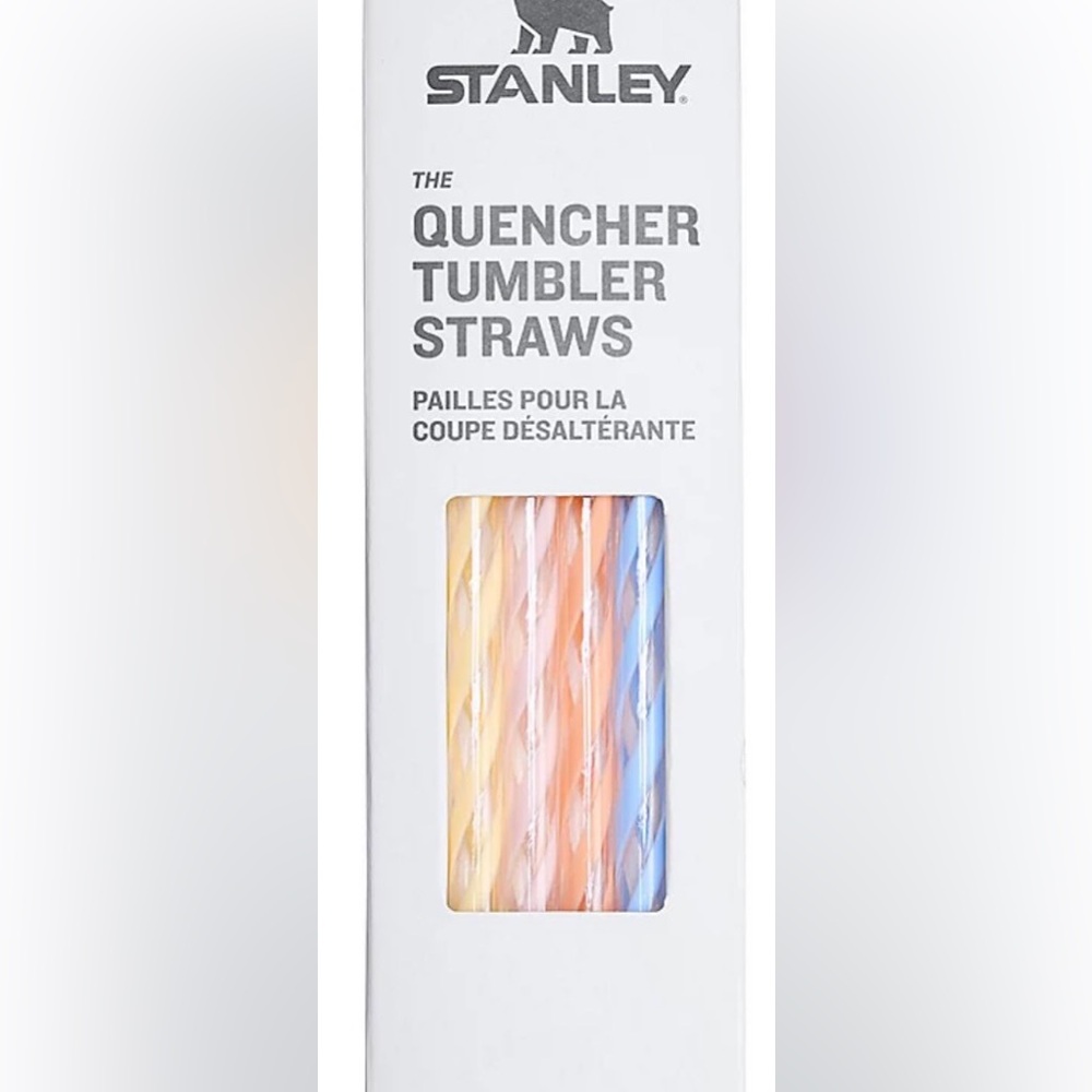 Stanley Quencher 40oz Tumbler Straws in Blue, Yellow, and White